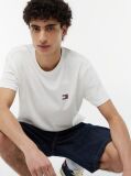 Beige Tommy Badge Crew Neck T-Shirt  Men