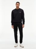 Black Tommy Flag Embroidery Cuffed Slim Joggers  Men