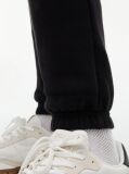 Black Tommy Flag Embroidery Cuffed Slim Joggers  Men