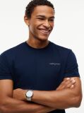 Blue Linear Logo Slim Crew Neck T-Shirt  Men