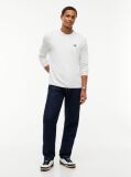 Beige Tonal Tommy Badge Long Sleeve T-Shirt  Men