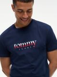 Μπλε Jersey T-Shirt Με Κλασική Λαιμόκοψη Και Λογότυπο  Άνδρες