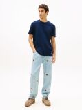 Blue Logo Slim Waffle Knit T-Shirt  Men