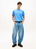 Blue Signature Logo Embroidery Crew Neck T-Shirt  Men