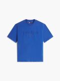 Μπλε Κλασικό Φαρδύ T-shirt Με Μονόχρωμο Λογότυπο  Άνδρες