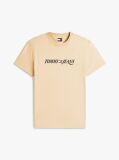 Μπεζ T-Shirt Με Κλασική Λαιμόκοψη Και Λογότυπο  Άνδρες