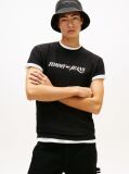 Black Logo Crew Neck Jersey T-Shirt  Men