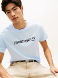 Μπλε T-Shirt Με Κλασική Λαιμόκοψη Και Λογότυπο  Άνδρες