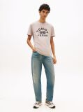 Beige Graphic Crew Neck Jersey T-Shirt  Men
