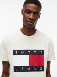 Μπεζ T-Shirt Με Κλασική Λαιμόκοψη Και Σημαία  Άνδρες
