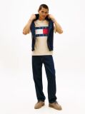 Beige Flag Badge Jersey Crew Neck T-Shirt  Men
