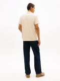 Beige Flag Badge Jersey Crew Neck T-Shirt  Men