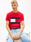 Κόκκινο T-Shirt Με Κλασική Λαιμόκοψη Και Σημαία  Άνδρες