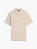 Beige Hilfiger Flag Regular Fit Pique Polo Shirt  Men