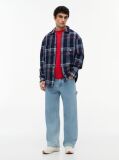 Multi Oversized Fit Check Textured Twill Overshirt  Men