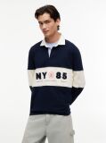 Μπλε Άνετη Μπλούζα Πόλο Με Λογότυπο  Άνδρες
