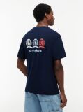 Μπλε T-Shirt Σε Άνετη Γραμμή Με Λογότυπο Στην Πλάτη  Άνδρες
