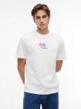 White Back Repeat Crest Logo Relaxed T-Shirt  Men