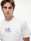 White Back Repeat Crest Logo Relaxed T-Shirt  Men