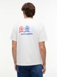 White Back Repeat Crest Logo Relaxed T-Shirt  Men