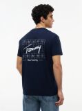 Blue Signature Logo Peached Jersey T-Shirt  Men