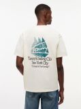 Μπεζ T-Shirt Σε Άνετη Γραμμή Με Σχέδιο Στην Πλάτη  Άνδρες