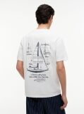 Άσπρο T-Shirt Σε Άνετη Γραμμή Με Σχέδιο Στην Πλάτη  Άνδρες