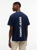 Μπλε T-Shirt Σε Άνετη Γραμμή Με Λογότυπο Στην Πλάτη  Άνδρες