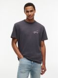 Γκρι T-Shirt Σε Άνετη Γραμμή Με Υφή Και Σχέδιο Στην Πλάτη  Άνδρες