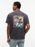 Γκρι T-Shirt Σε Άνετη Γραμμή Με Υφή Και Σχέδιο Στην Πλάτη  Άνδρες