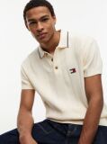 Beige Regular Fit Textured Knit Polo Shirt  Men
