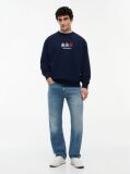 Blue Repeat Crest Logo Relaxed Sweatshirt  Men
