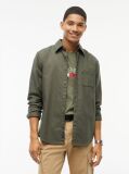 Green Regular Fit Brushed Flannel Shirt  Men