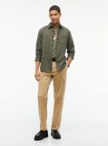 Green Regular Fit Brushed Flannel Shirt  Men