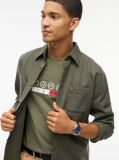 Green Regular Fit Brushed Flannel Shirt  Men