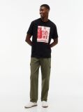 Black Photo Graphic Relaxed Crew Neck T-Shirt  Men