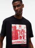 Black Photo Graphic Relaxed Crew Neck T-Shirt  Men