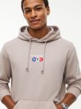 Καφέ Βαμβακερό Hoody Με Κεντητό Λογότυπο  Άνδρες