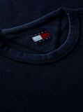 Blue Washed Ottoman Waffle Knit T-Shirt  Men