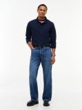 Blue Regular Fit Long Sleeve Polo Shirt  Men