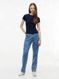 Μπλε Essential Ριμπ T-Shirt Σε Slim Γραμμή  Γυναίκες
