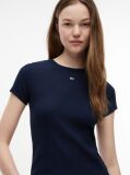 Μπλε Essential Ριμπ T-Shirt Σε Slim Γραμμή  Γυναίκες