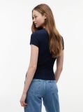 Μπλε Essential Ριμπ T-Shirt Σε Slim Γραμμή  Γυναίκες