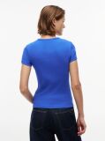 Μπλε Essential Ριμπ T-Shirt Σε Slim Γραμμή  Γυναίκες