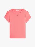 Ροζ Essential Ριμπ T-Shirt Σε Slim Γραμμή  Γυναίκες