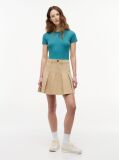 Blue Slim Badge Rib Tee  Women