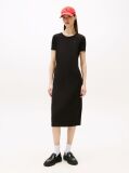 Black Ribbed Bodycon Midi Dress  Women