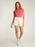 Ροζ T-Shirt Σε Slim Γραμμή Με Tonal Λογότυπο  Γυναίκες