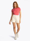 Ροζ T-Shirt Σε Slim Γραμμή Με Tonal Λογότυπο  Γυναίκες