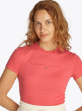 Ροζ T-Shirt Σε Slim Γραμμή Με Tonal Λογότυπο  Γυναίκες